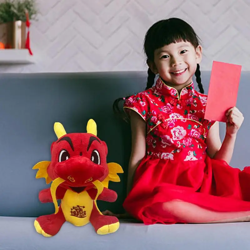 Jouet en peluche dragon chinois réaliste pour enfants, peluche douce et confortable, jouet au beurre, cadeau d'anniversaire et de Noël