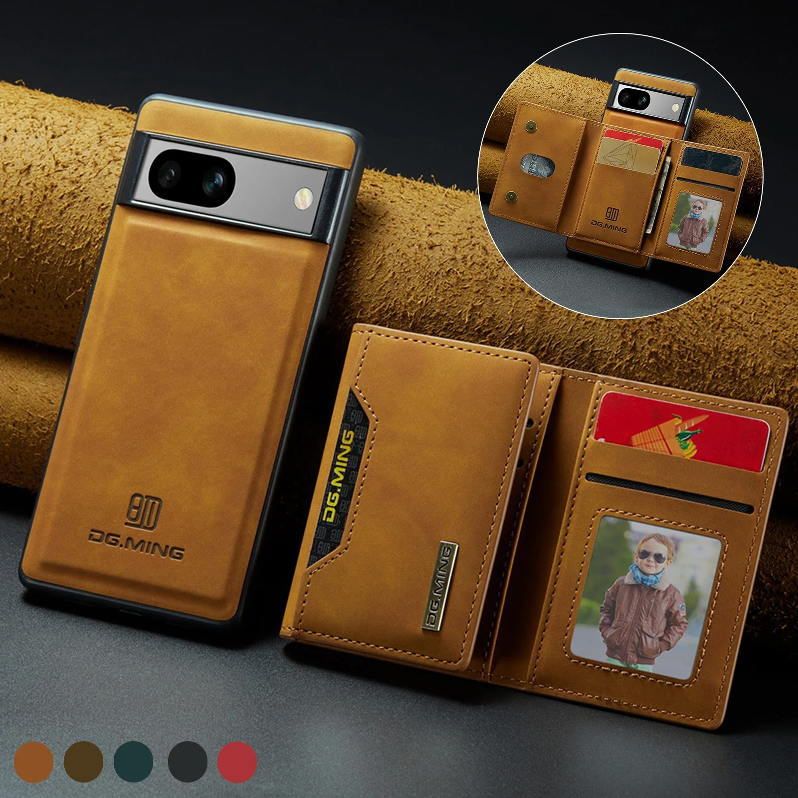 

Magnetic Wallet Cards Solt Leather Case for Google Pixel 9 Pro XL 7A 8 7 Pro Pixel7 6Pro In 1 Detachable Pocket Bag Folio Cover