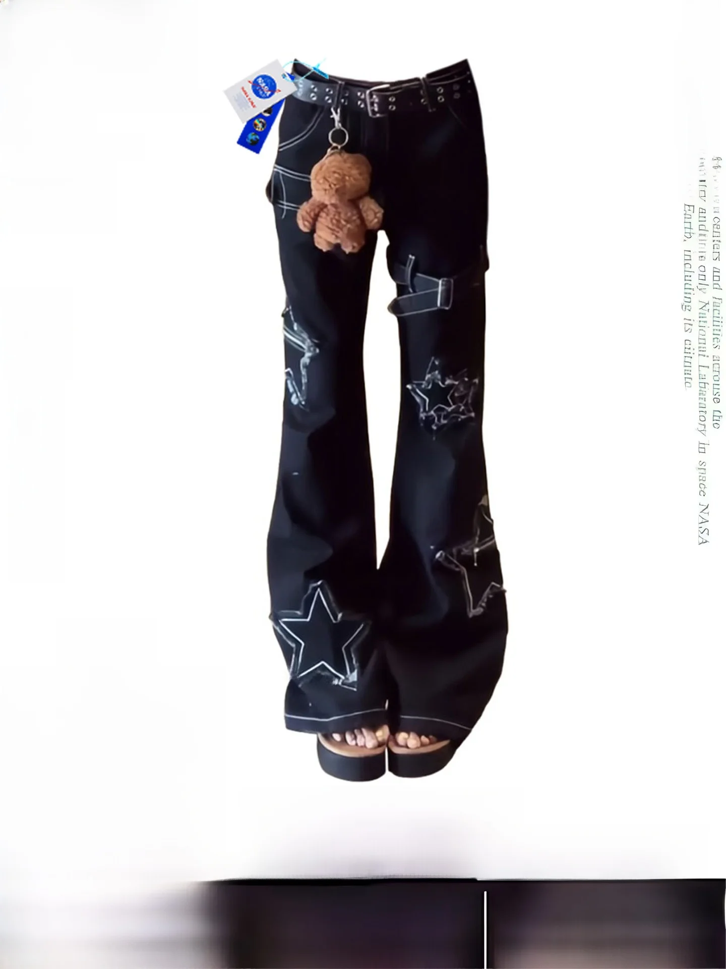 

Джинсы женские с низкой посадкой, вышивкой и звездами, облегающие, для осени и зимы, модные длинные брюки для девушек