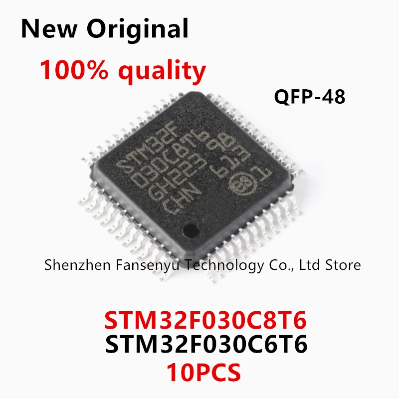 

(10piece)100% New STM32F030C8T6 STM32F030C6T6 STM32F 030C8T6 STM32 F030C6T6 QFP-48 Chipset