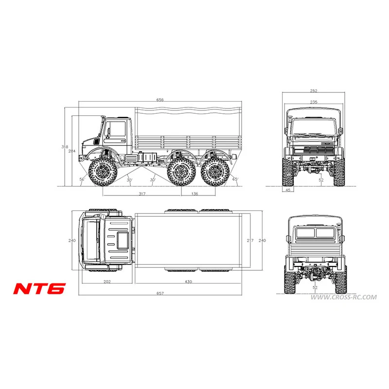 

CROSSRC 1/10 EMO NT6 6x6 RC Гусеничный автомобиль с дистанционным управлением Модель внедорожника игрушечного автомобиля для взрослых Хобби Альпинизм TH23449-SMT7