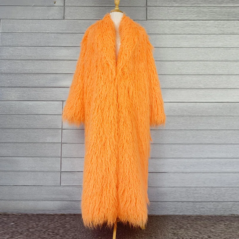 Hot Faux Beach Wool Fur Coat Long Faux Beach Wool Soft And Comfortable Warm Multi-Color Optional Women's Faux Fur Coat