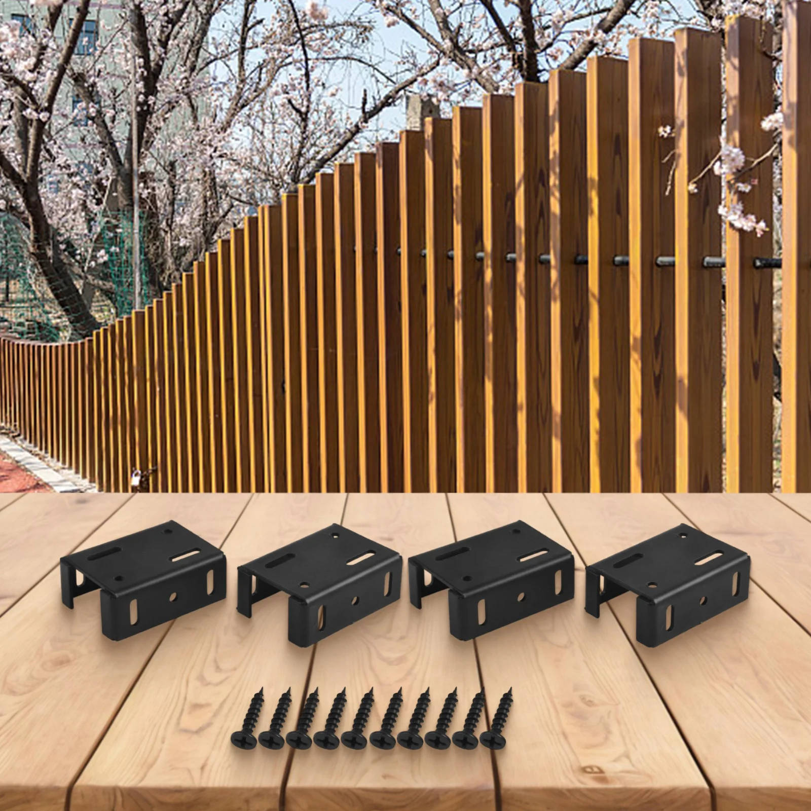 Curved Edge Design Carbon Steel Fence Brackets Effortless Maintenance Long Lifespan Quick Setup For Deck Railings