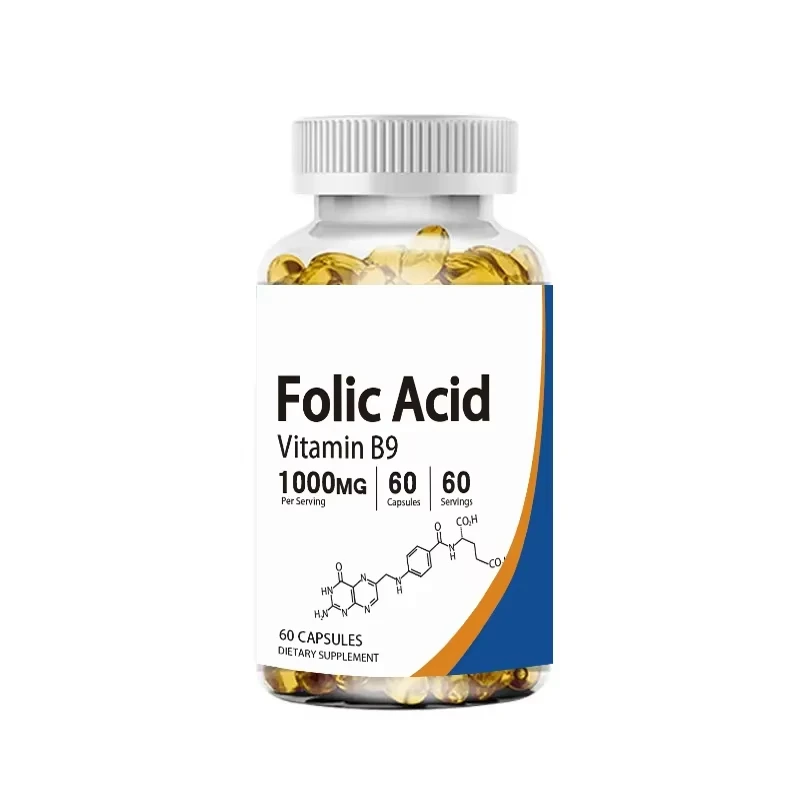

High Quality Folic Acid ( B9) 1000 Mcg, 60 Capsules Non Gmo, Soy Free, Gluten Free