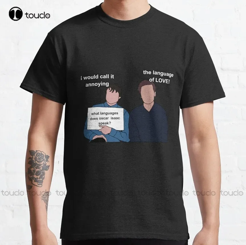 Oscar Isaac And Pedro Pascal Classic T-Shirt Mens Tshirt Cotton Outdoor Simple Vintag Casual Tee Shirts Xs-5Xl Breathable Cotton