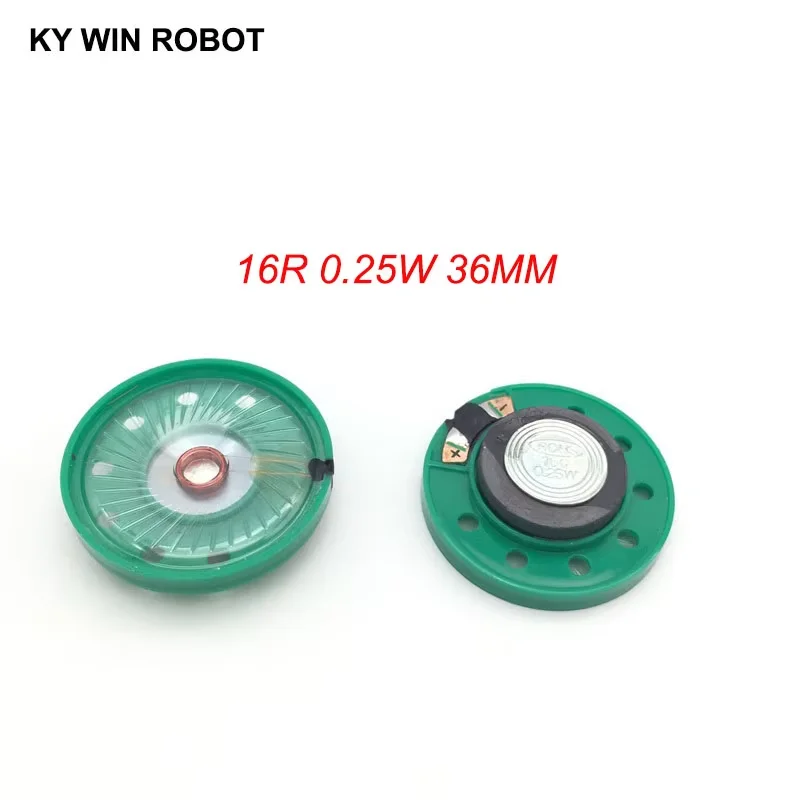 

2pcs/lot New Green Ultra-thin Mini speaker 16 ohms 0.25 watt 0.25W 16R speaker Diameter 36MM 3.6CM thickness 7MM