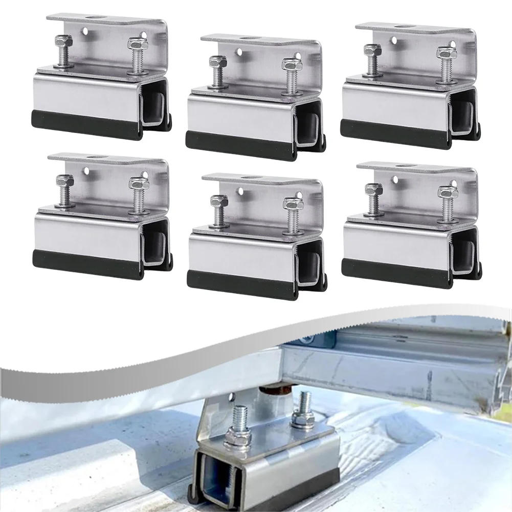 6pcs Solar Panel Mounting Brackets Supporting For RV Roof Boat Yachts Stabilizer Stainless Steel PV Brackets Roof Box Fixed