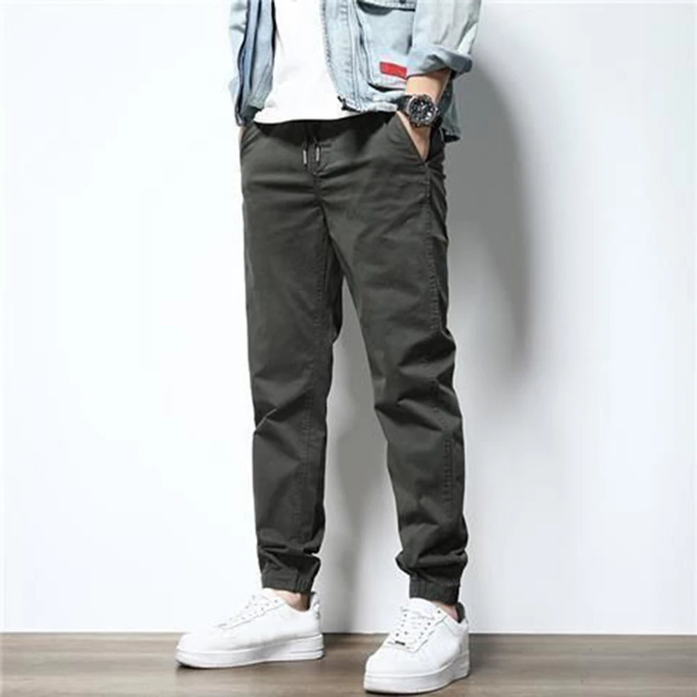 Pure Cotton Casual Pants Men's,Elastic Waist Invisible Open Crotch Outdoor Sex,Slim Trend Trousers,Exotic 9 Point Pant Simple