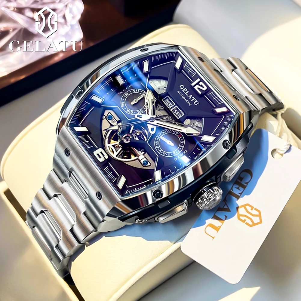 GELATU 6013 Men's Luxury Hollow Automatic Mechanical Original