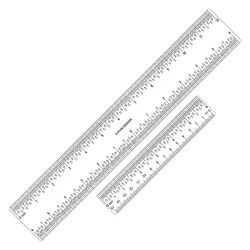 Zero-Centering Plastic Ruler 12 Inch Clear Acrylic Ruler Measuring Scale Tools For No More Counting Tick Marks Crafting Tools