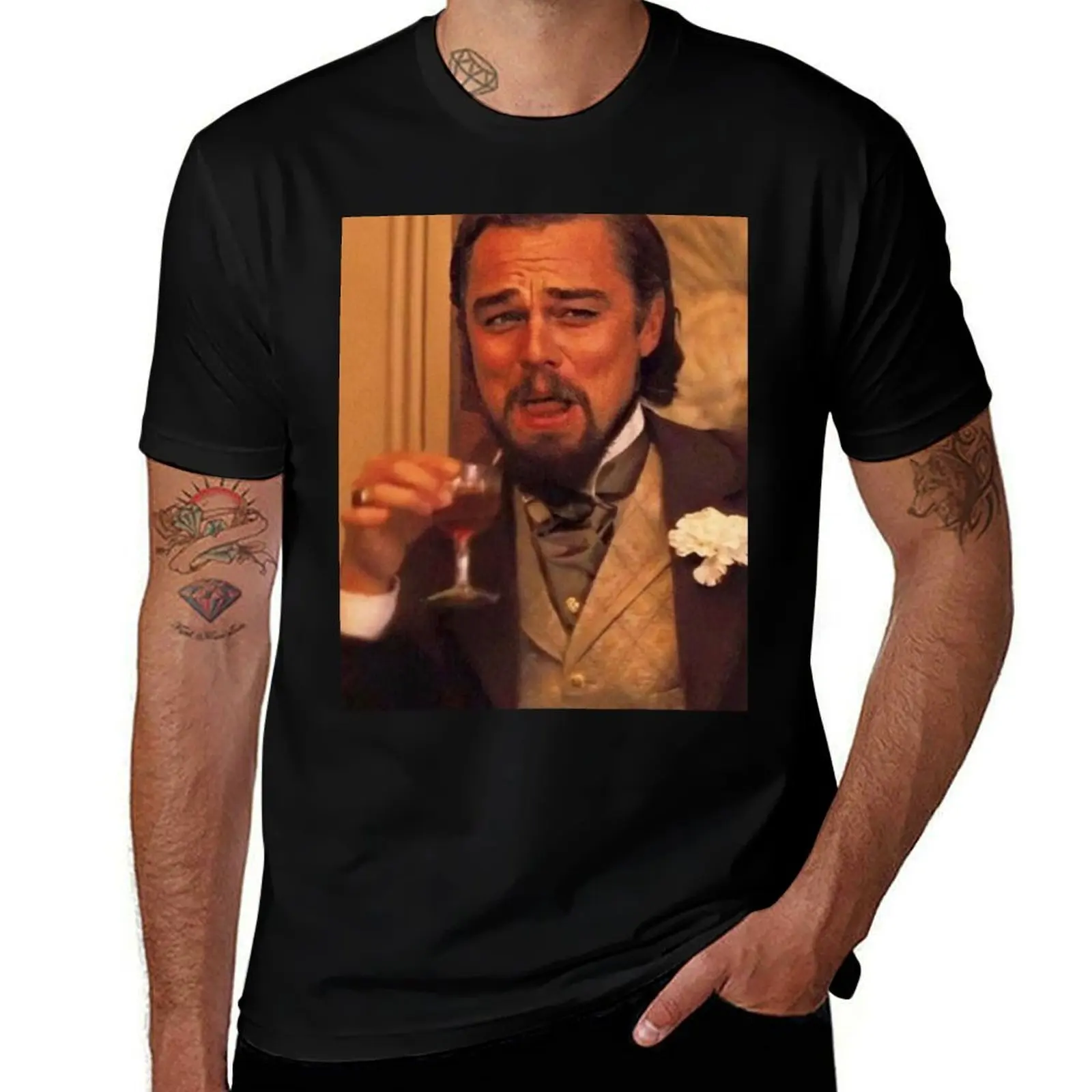Funny Di Caprio T-Shirt Relaxed Casual Short Sleeve Tee T-Shirt