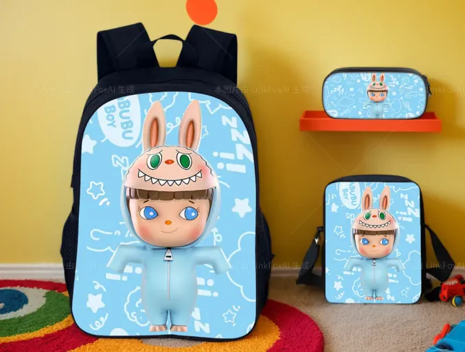 

Labubu Lightweight Backpack+Pencil Case+Cartoon Shoulder Bag 3Pcs Set,Student Casual Book Bag for School,Travel
