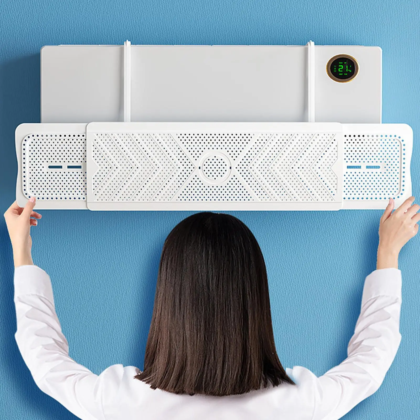 Adjustable Air Conditioner Deflector Retractable Anti Direct Blow Wall Mounted Universal Shield Air Guide Baffle for Home Office