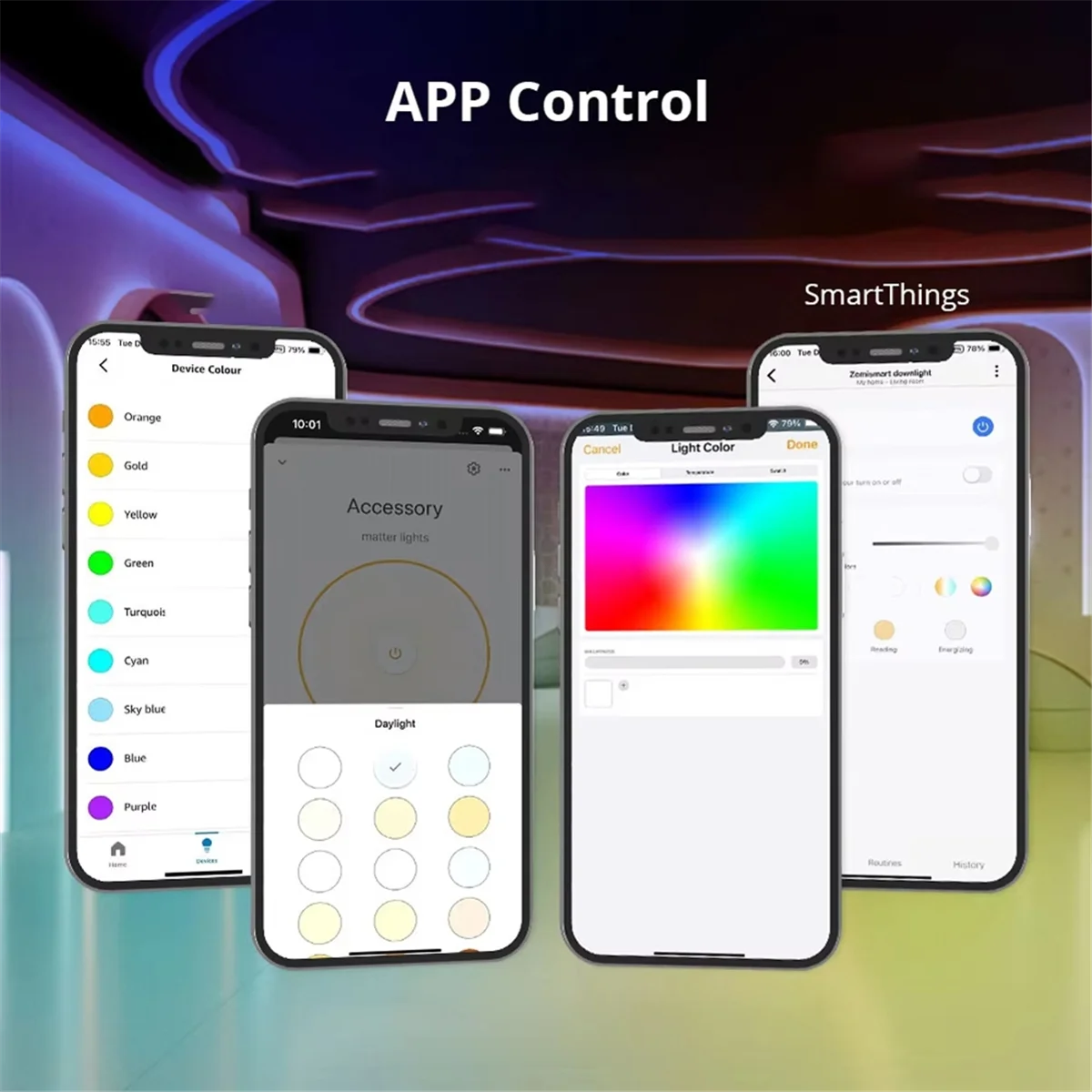 ABNJ Matter over WiFi LED Strip Light Controller RGBCW Smart Led Driver Works for EU Plug
