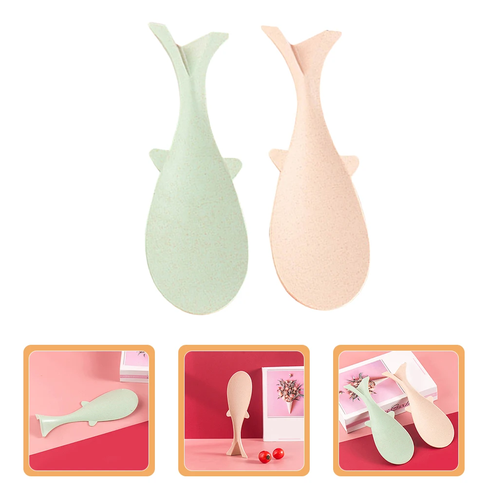 

2pcs Fish Shaped Ladle Nonstick Thickened Stand Up For Home Kitchen Tools Fish Design Server Standalone Rice Scoop Kitchen