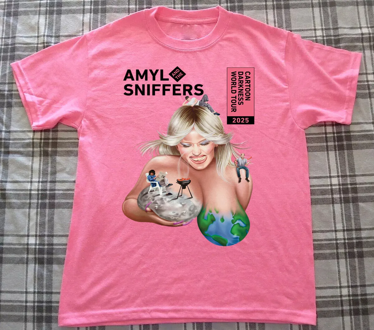 Amyl and The Sniffers Cartoon Darkness Tour Cotton T Shirt Full Size EN978
