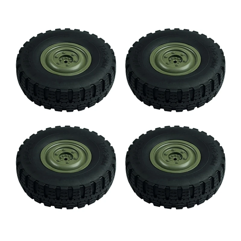 Neumático de rueda de 4 piezas para LDRC LD-P06 LD P06 Unimog 1/12 RC, accesorios de repuesto para coche y camión, color verde