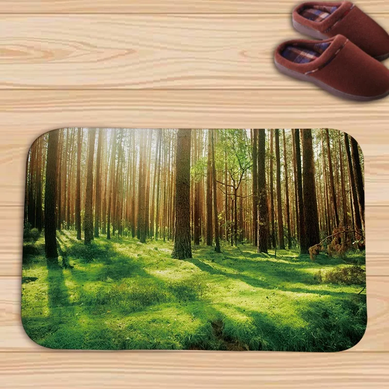Nature Scenery Doormats Stunning Sunset Tree Flamingo Prints Artistic Landscape Designs Soft Floor Mats for Home Aesthetic
