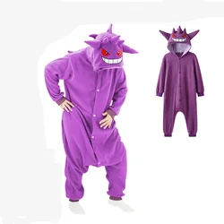XXL Anime Cosplay Clothes Adults Gengar Onesies Kids Kigurumis Full Body Pajamas Christmas Sleepwear Whole Costume Halloween