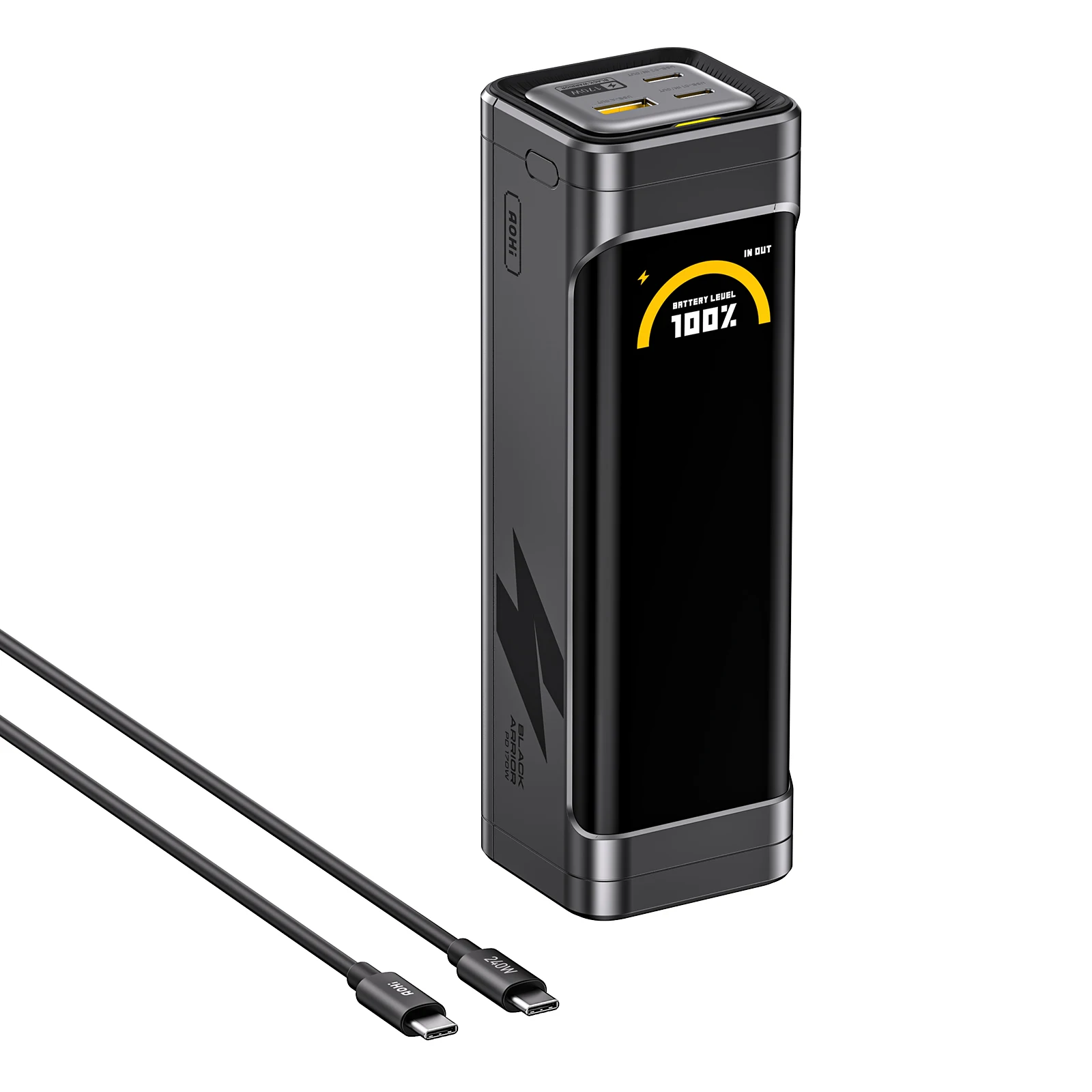 [NEW] AOHI The BLACK WARRIOR 25,200mAh 170W PD3.0 LED Display Power Bank with 240W C-C Cable