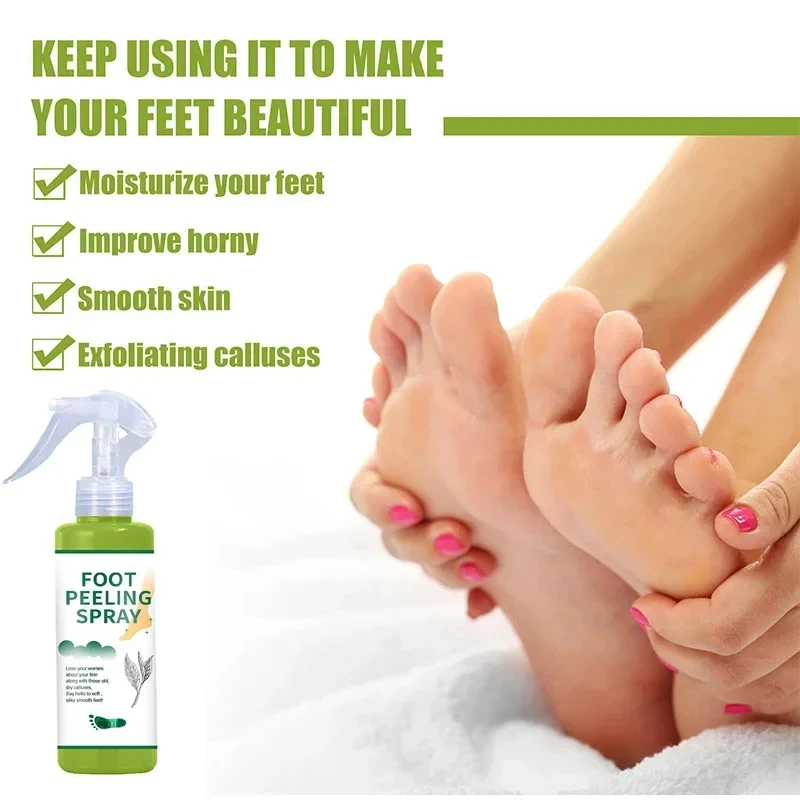 Green Tea Foot Care Foot Peeling Spray With Natural Green Tea Essence Whiten Feet Scrubber Exfoliator Dead Skin Remover 100ml