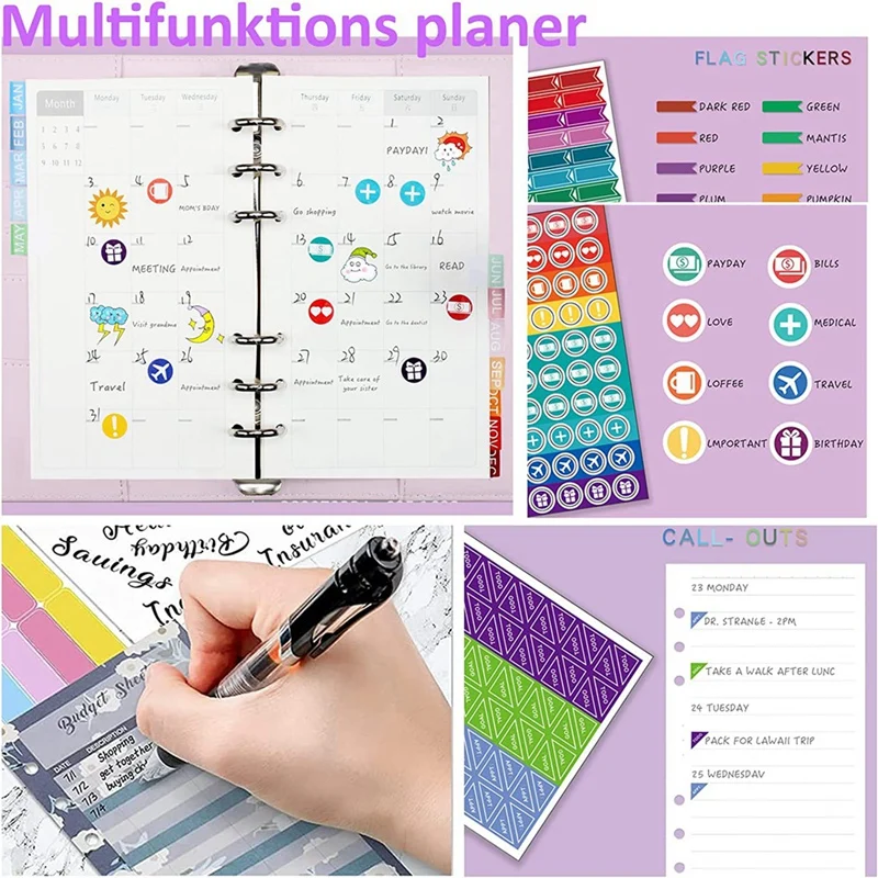 Budget Planner Money Envelopes Binder - Organiser Notebook With Budget Sheets Money Storage Money Book With Films