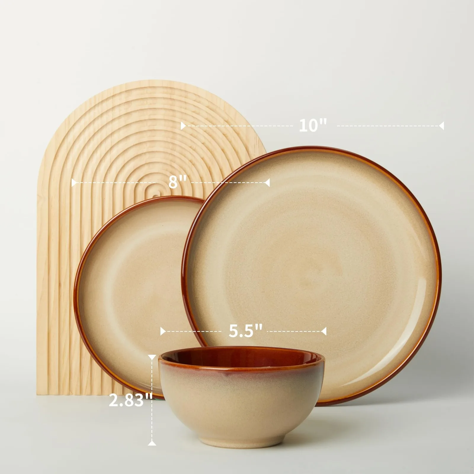 طقم أدوات مائدة سيراميك طقم أواني طعام ستون مع أطباق سيراميك وأوعية ميكروويف وآمنة للاستخدام في غسالة الأطباق #3