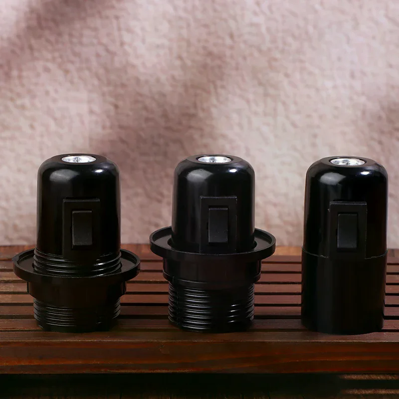 

1pc Holder with Push Button E27 Bakelite Self-locking Light Body with Zipper Switch Lamp Base E27 Full Tooth Half Tooth Lamp