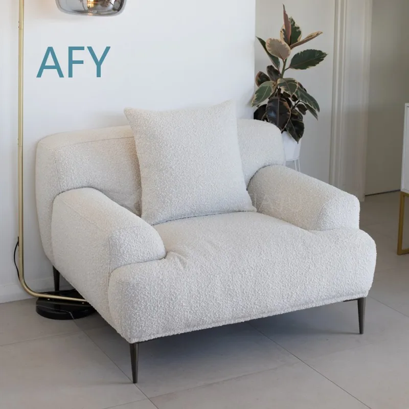 Single Modern Nordic Luxury Fabric Armchair for Living Room Creative Fashion Designer Showroom Real Estate Office