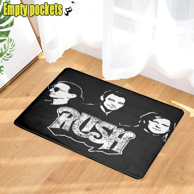 Rock Band Rush Doormat Decor Print Carpet Soft Flannel Non-Slip Doormat for Living Room Bedroom Bathroom Porch