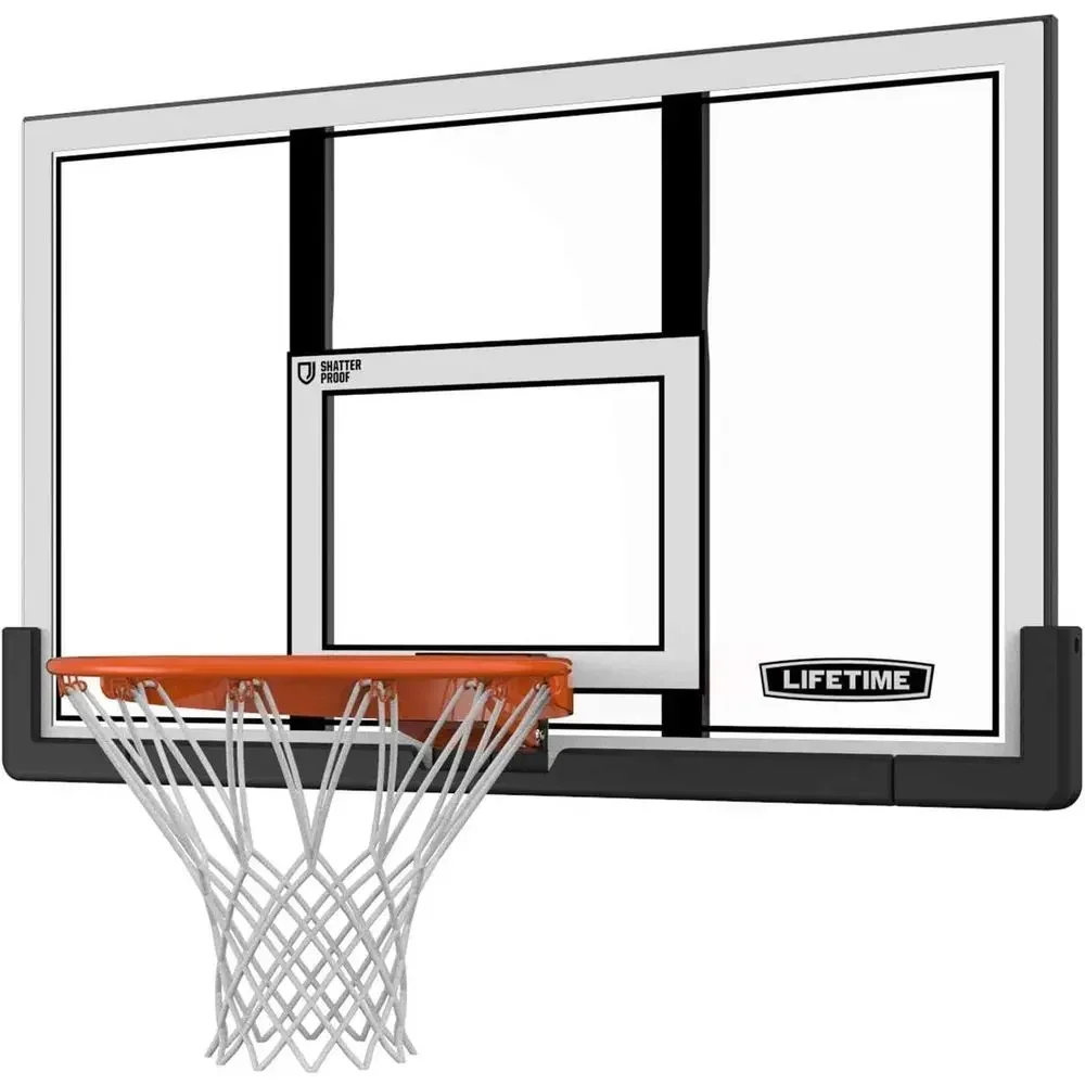 

48-Inch Glass Basketball Backboard and Rim Set, Mounting Bracket Not Included