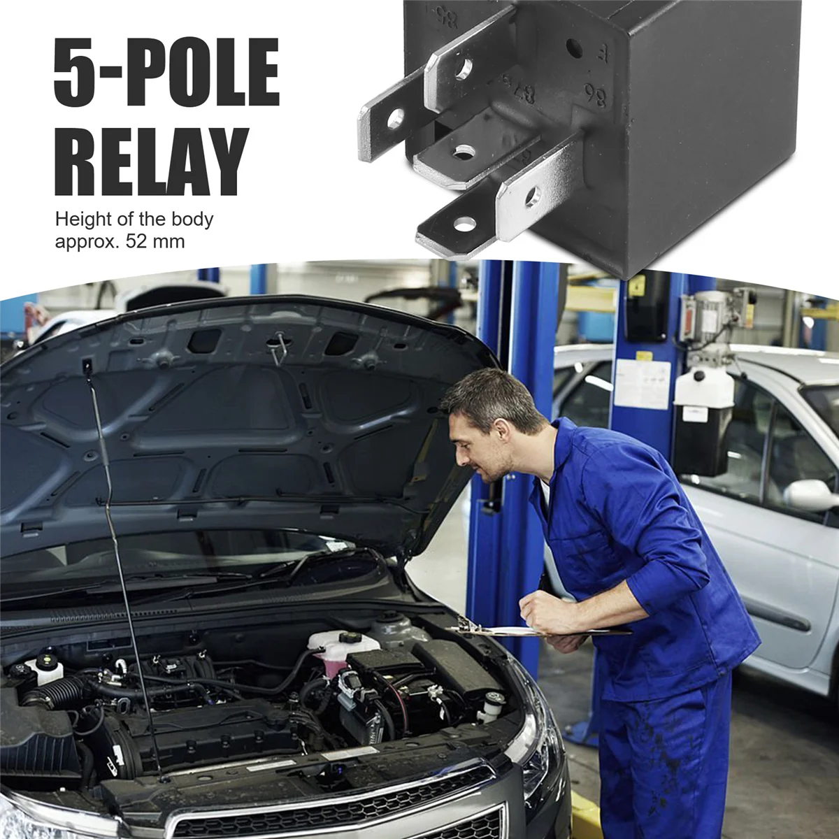 Relé de 5 pines para coche y vehículo, 12V CC, 40a