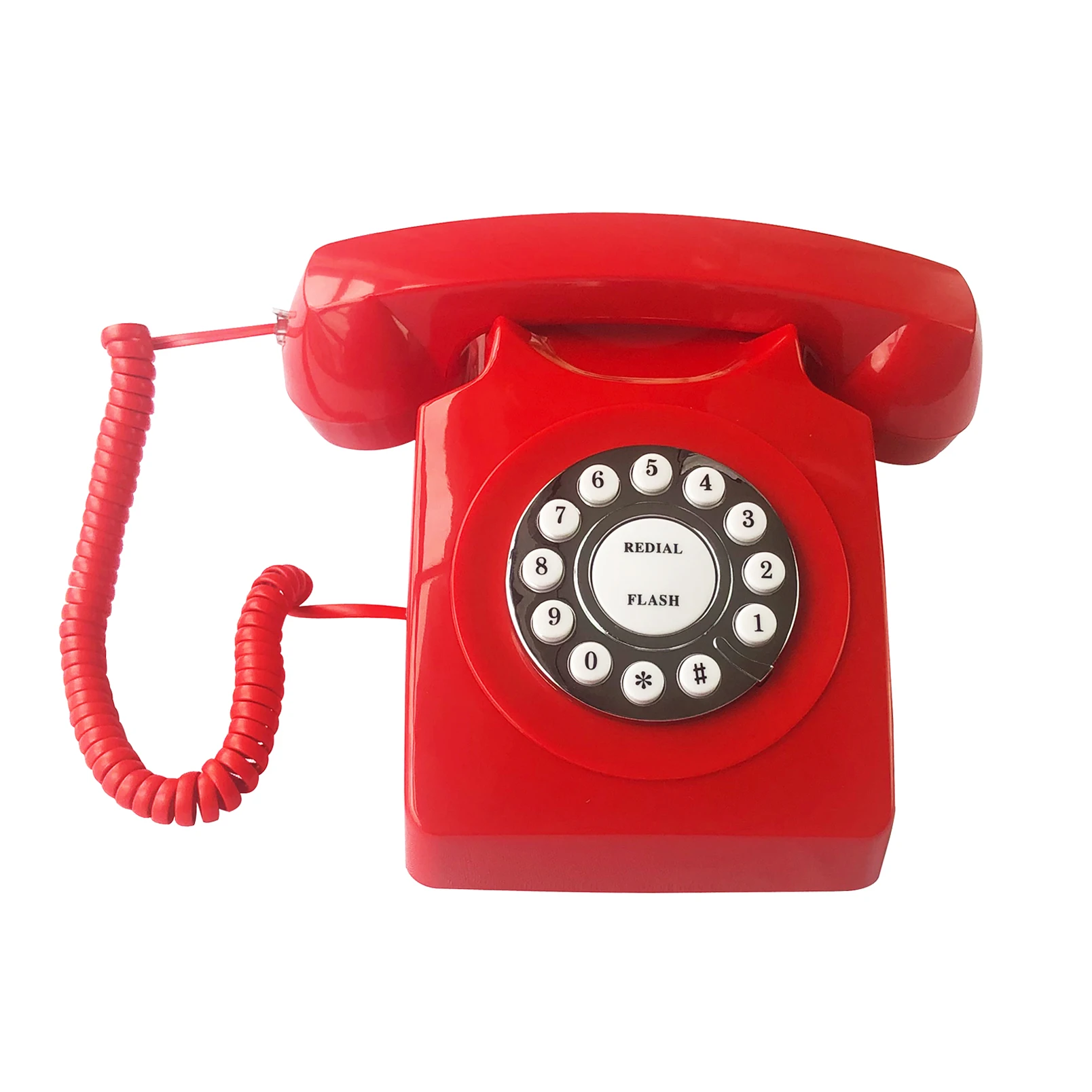 Telefono Vintage Rosa Con Tastiera Grandi – Telefono Fisso Cablato Stile Retrò Europeo, Ideale Per Ufficio, Casa E Regalo