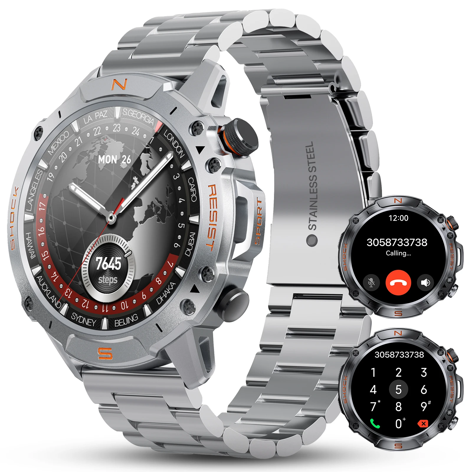 WalkerFit Smart Watch for Men, 1.43" Round AMOLED, 5ATM Waterproof for Swim,Long Battery,Compatiable with iPhone and Android