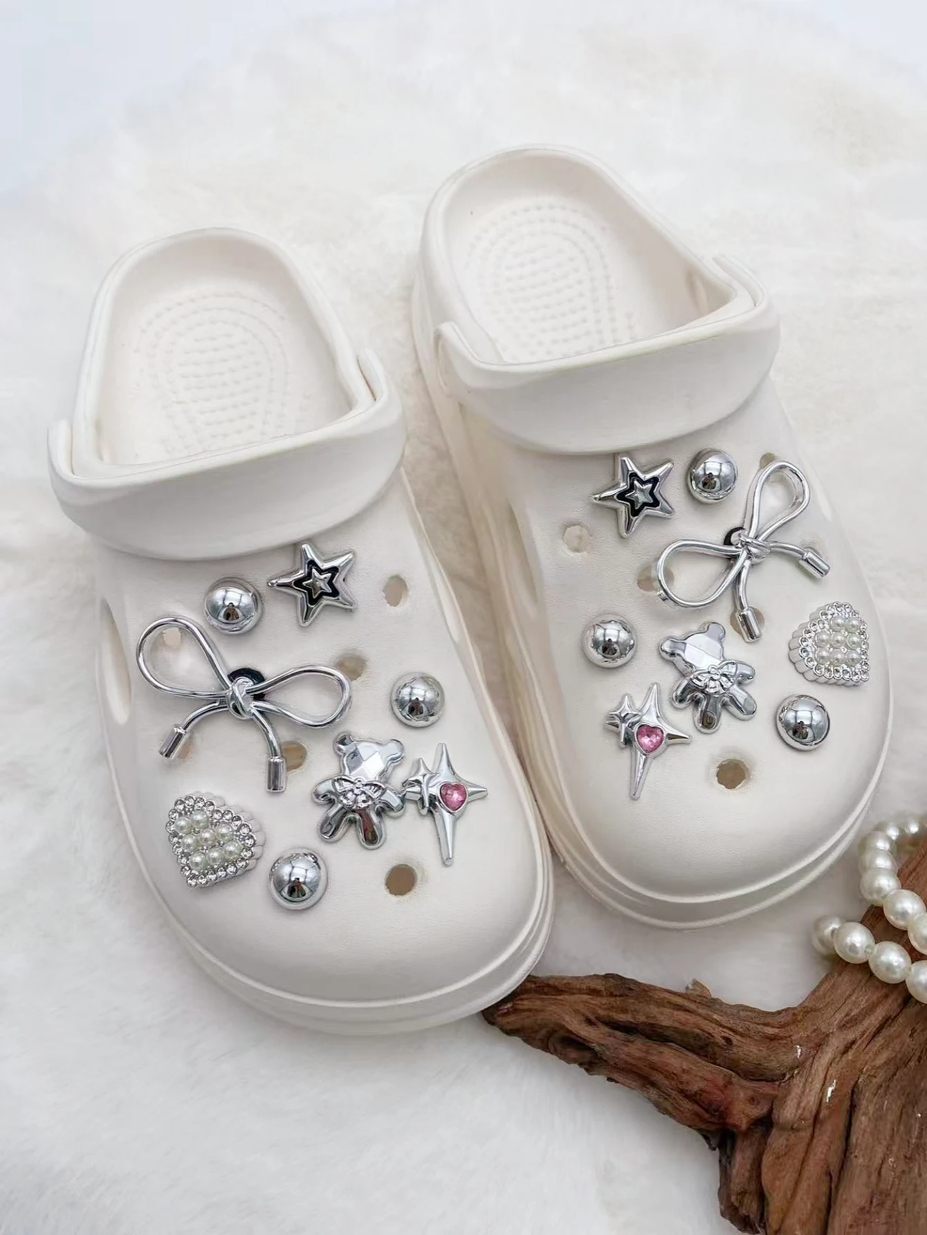 16 DIY bow, bear, pearl heart and five-pointed star decorati