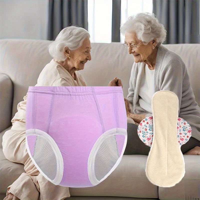 2-Piece Reusable Adult and Elderly Diaper Set - Easy to Clean, Suitable for Home Use, Comfortable Noise Reduction, Solid Color