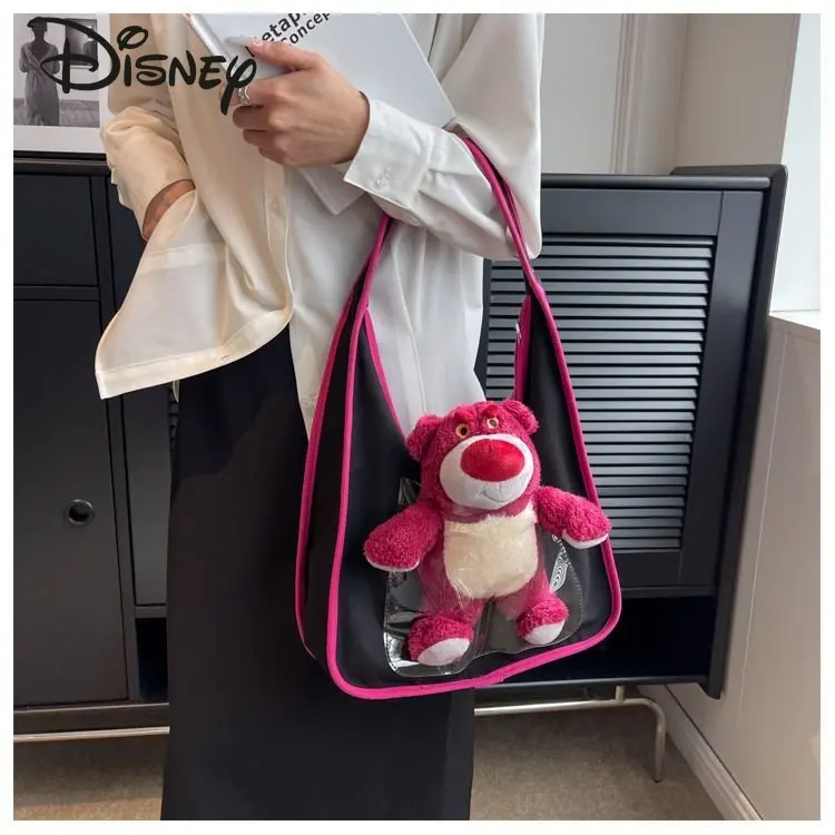 Disney Strawberry Bear New Handbag Fashionable Large Capacity Handbag Cartoon Multi Functional Environmental Shopping Bag