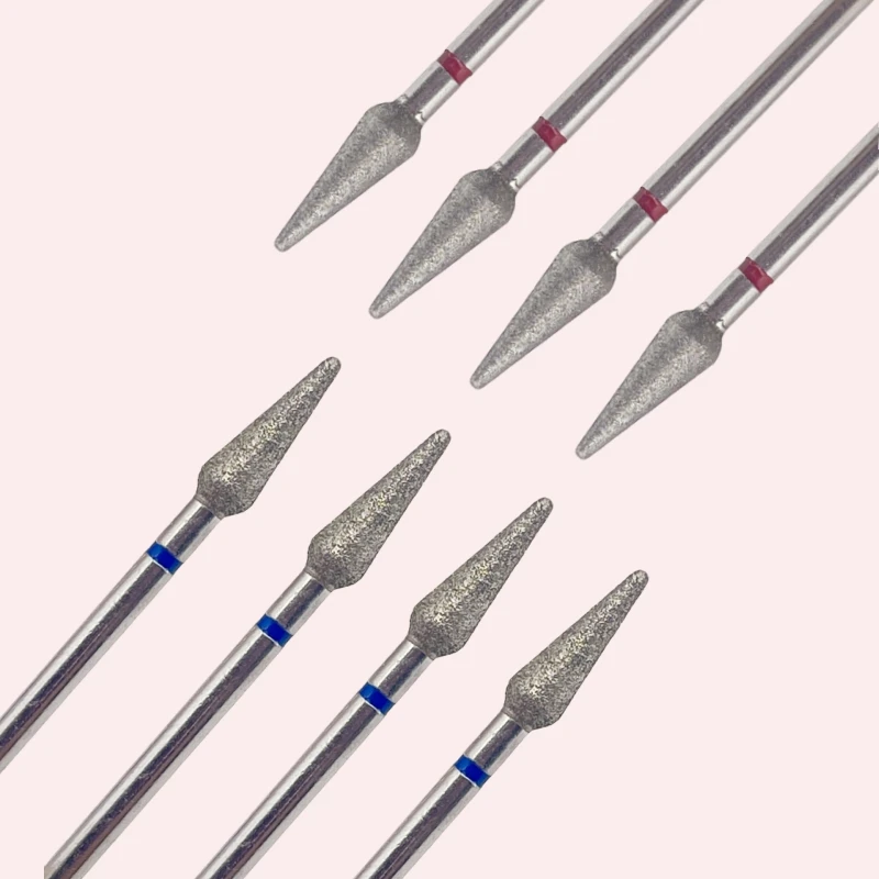 10 قطعة/المجموعة الماس مسمار مثقاب مجموعة مسمار الماس قاطعة المطحنة ل مانيكير 3/32 "دغ ملف الأظافر الكهربائية أداة إزالة الجلد الميت #5