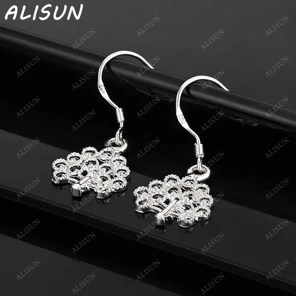 

ALISUN 925 Sterling Silver Zircons Tree Earrings Drop Earrings For Women Charm Trend Birthday Gifts Fashion Party Fine Jewelry