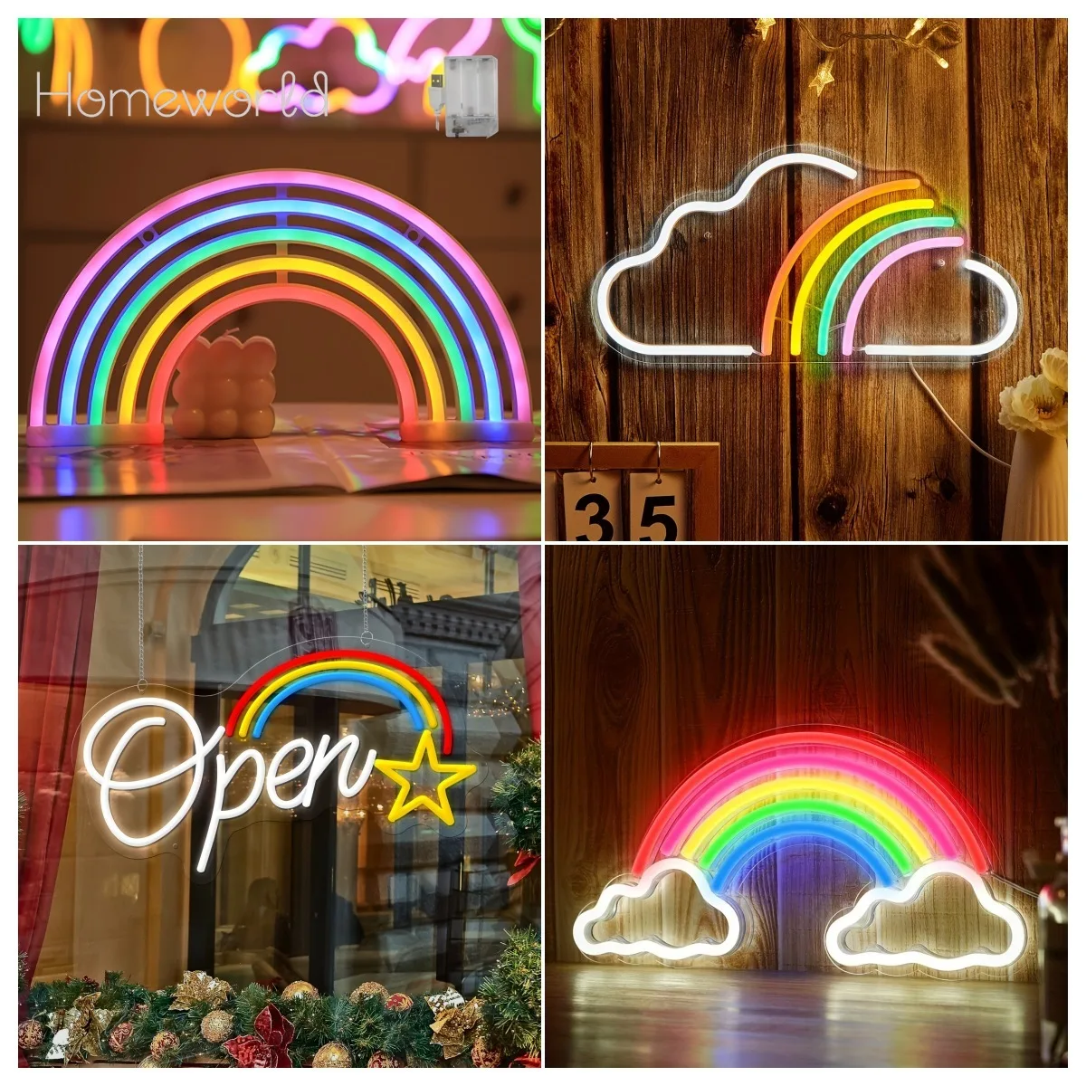 

Rainbow Neon Sign for Wall Decor USB LED Neon Light Sign for Home Bedroom Lounge Office Wedding Valentine’s Day Party Decoration