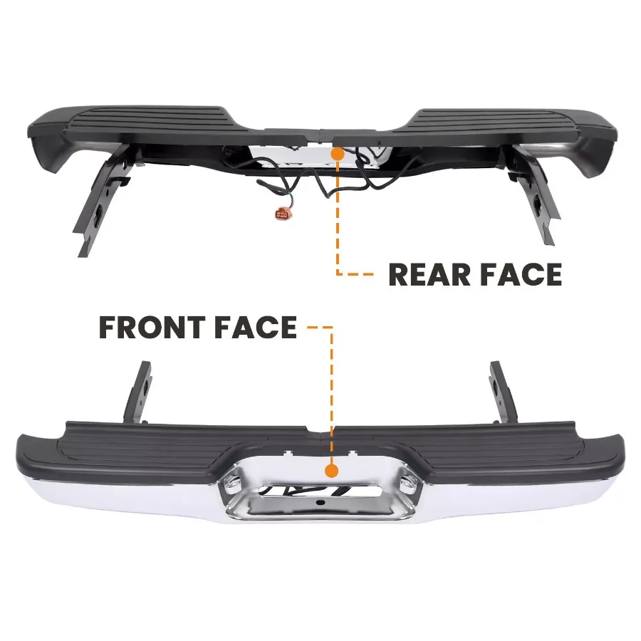 

For Tacoma 1995-2004 Complete Chrome Rear Steel Step Bumper Assembly