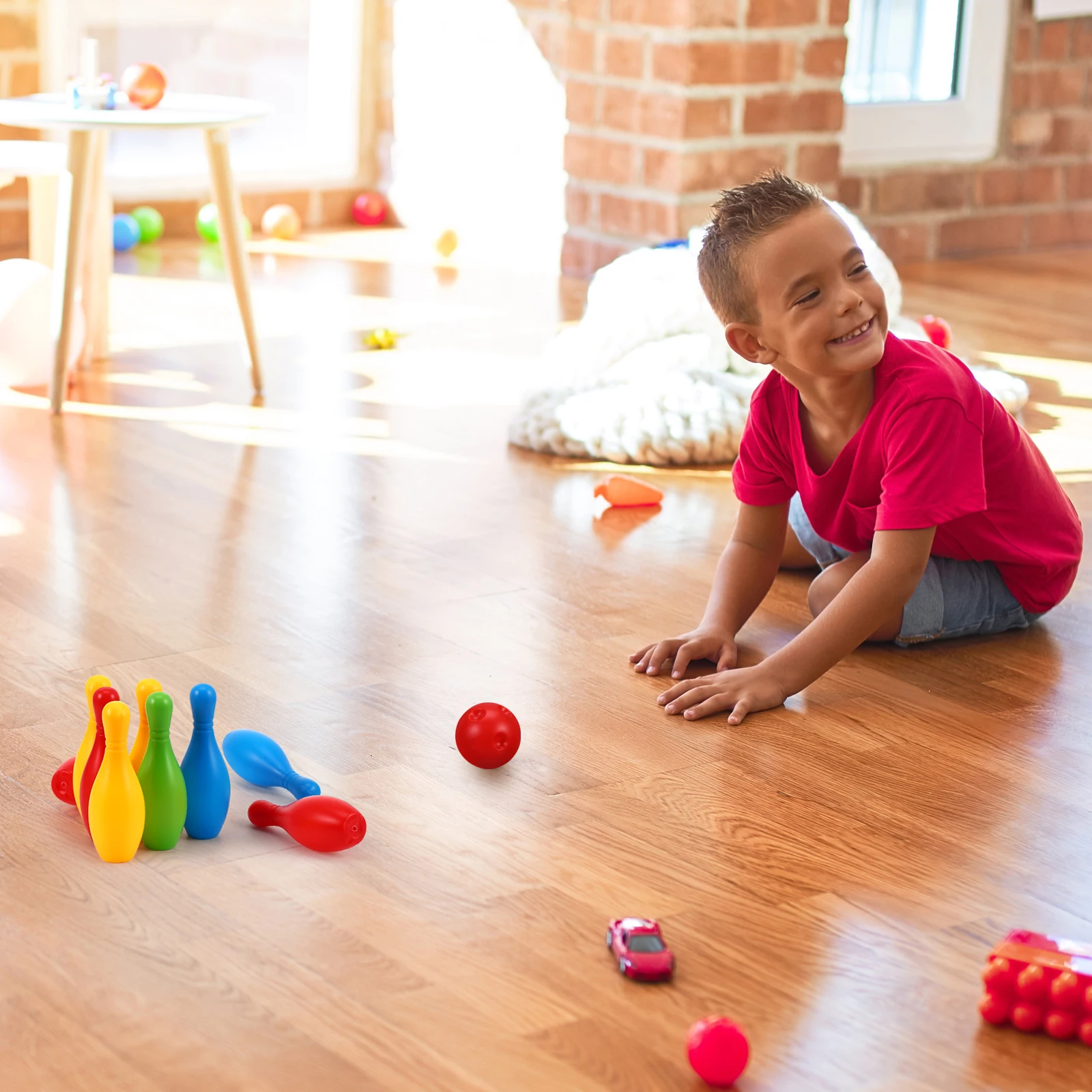 

Bowling Ball Toy Kids Child Outdoor Game Set for Preschool Educational Intelligence Development Eco Friendly