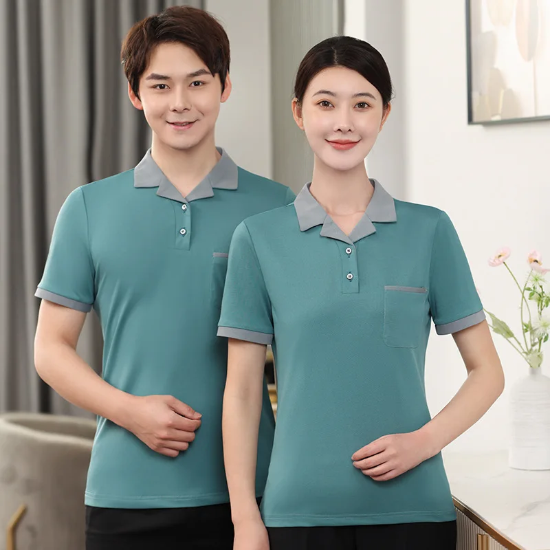 

Летняя рабочая одежда с короткими рукавами для уборки помещений. Униформа для персонала по уборке больниц, гостиниц и гостевых домов для женщин, больших размеров.