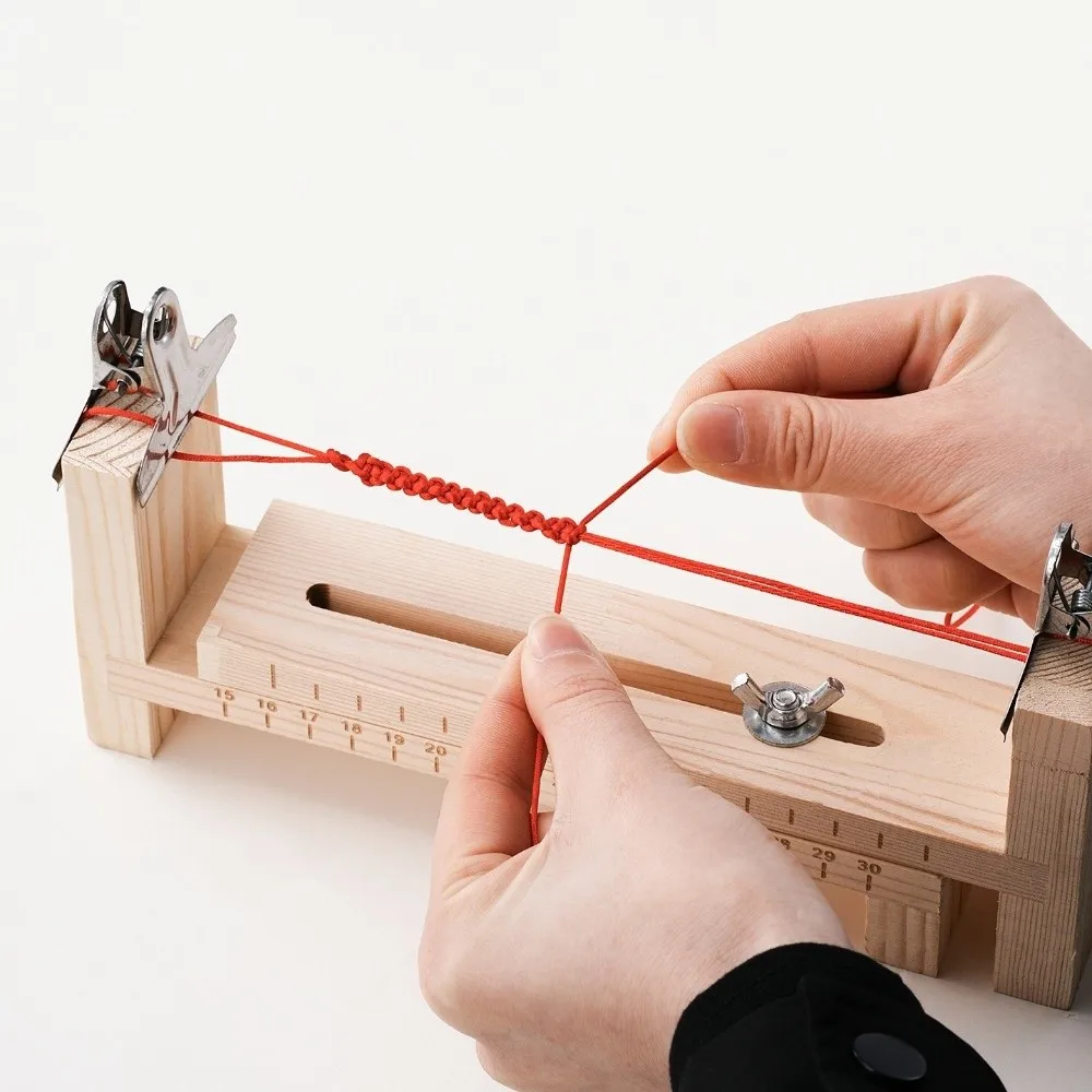 New Solid Wooden Braiding Frame Handmade Fixed Plate Braided Rope Tools Adjustable DIY Craft Bracelet Rope Making
