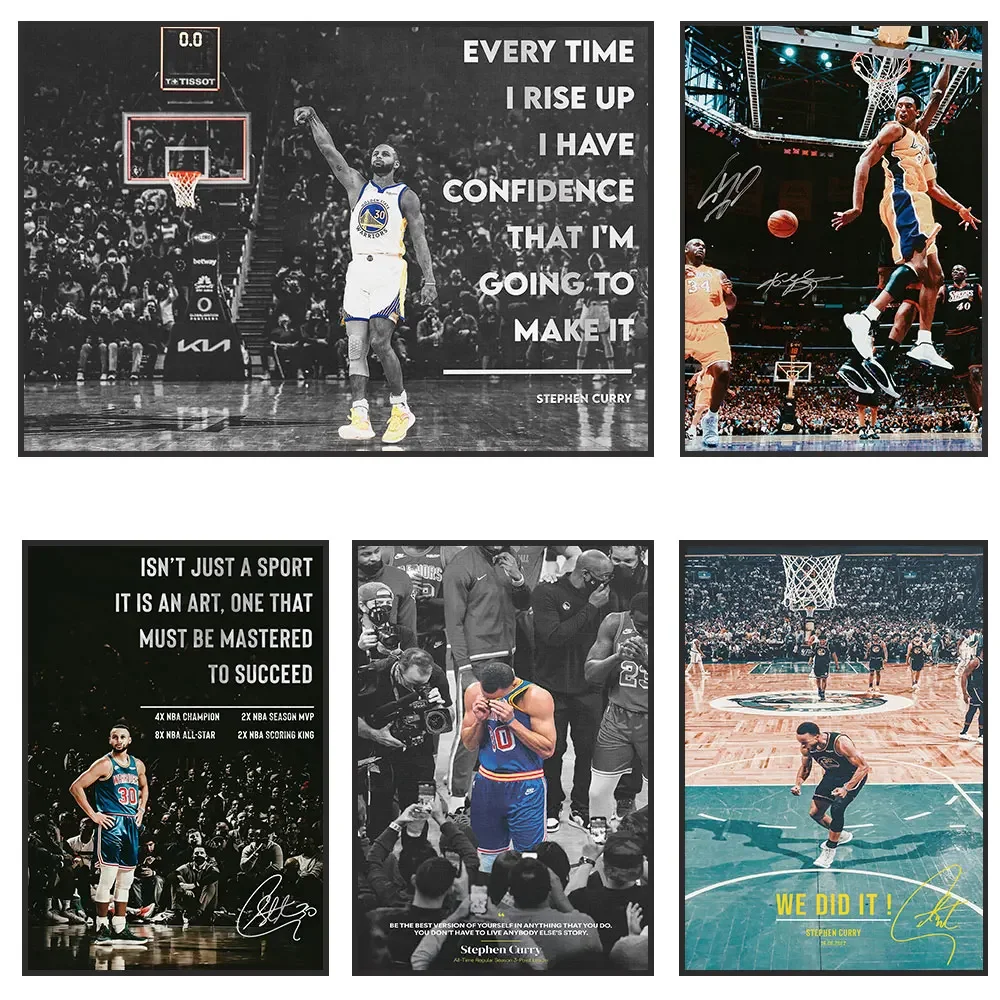 Basketball Player S-Stephen C-Curry Poster Sport Star Canvas Prints Painting Wall Art for Living Room Bedroom Decor