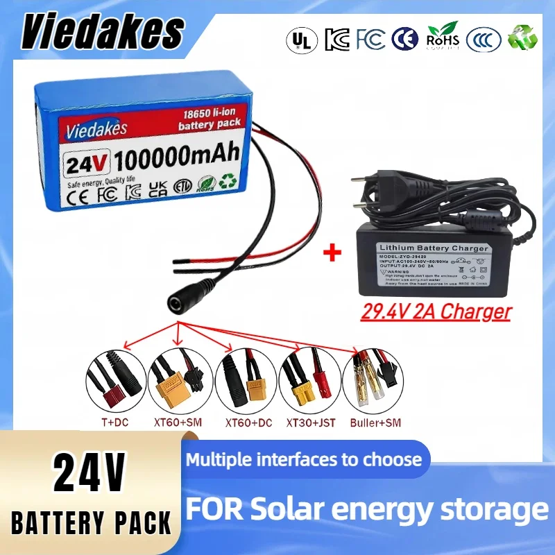

Professional 24V 10Ah Lithium Battery 7S3P Pack with BMS, for Electric Tools, Scooter, Vacuum Cleaner, LED Light, DIY Projects