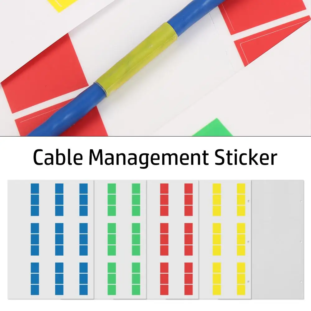 Kolorowe etykiety samoprzylepne na kabel samoprzylepny przydatne etykiety identyfikacyjne do organizerów z drutu światłowodowego akcesoria do kabli