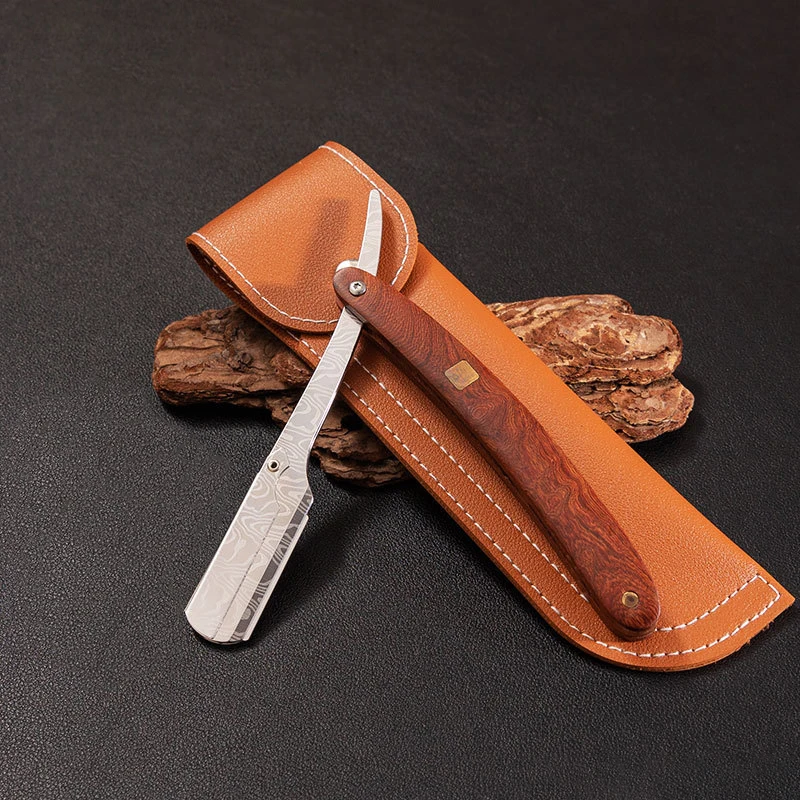 Profesjonalne golarki fryzjerskie z drewnianą rączką, golarki do golenia z wymiennymi ostrzami, golarki męskie, prezent dla mężczyzn.