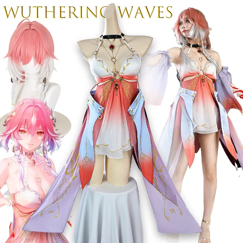 

BWuthering Waves Changli Cosplay Costume Swimsuit New Skin Anime Summer Outfit sexy Uniform Wig Anime Party Role Play Halloween