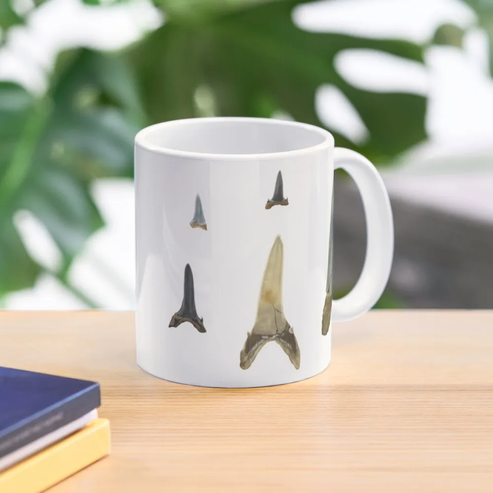 Extinct Sand Tiger Shark Tooth Fossils C  Mug Coffee Printed Drinkware Gifts Image Cup Tea Simple Design Photo Handle Round